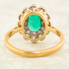 Art Deco 18ct Gold Emerald & Diamond Cluster Ring