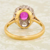 Vintage 18ct Gold Ruby & Diamond Cluster Ring - 1950s - Rear View