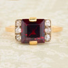 Art Deco 18ct Gold Garnet & Diamond Dress Ring