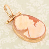 Second Hand 9ct Gold Cameo Pendant with Bar