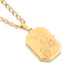 Second Hand 9ct Gold Rectangle Floral Locket & 20” Chain