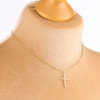 Second Hand 14ct Gold 16” Plain Cross & Chain