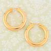 Second Hand 9ct Gold Two Colour Chunky Hoop Earrings