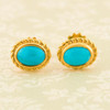 Second Hand 18ct Gold Turquoise Stud Earrings