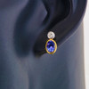 Second Hand 18ct Gold Tanzanite and Diamond Stud Earrings