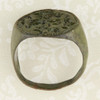 Late Medieval Oval Bronze Signet Ring with Crest