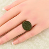 Late Medieval Oval Bronze Signet Ring with Crest