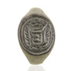 Tudor Period Tinned Bronze Signet Ring with Initial A Crest