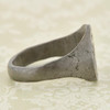 Tudor Period Tinned Bronze Signet Ring with Initial A Crest