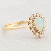 Second Hand 9ct Gold Pear Opal and Diamond Cluster Ring