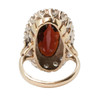 Vintage 18ct Gold Large Garnet & Diamond Cluster Ring, Small Size - Rear View