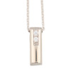 Second Hand 9ct White Gold Cubic Zirconia Bar Pendant