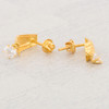 Second Hand 22ct Gold Curved Cubic Zirconia Earrings