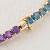 Second Hand 9ct Gold Multi-Stone Rainbow Tennis Bracelet  - Close Up