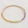 Second Hand 9ct Gold Multi-Stone Rainbow Tennis Bracelet  - Angled View