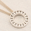 Second Hand 18ct Gold Circular Diamond Pendant - Angled View