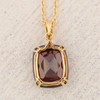 Second Hand 18ct Gold Garnet & Diamond Pendant & Chain