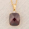 Second Hand 18ct Gold Garnet & Diamond Pendant & Chain