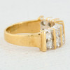 Second Hand 9ct Gold 2 Row Cubic Zirconia Ring Side View