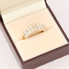 Second Hand 9ct Gold 2 Row Cubic Zirconia Ring In Box