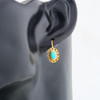 Vintage 14ct Gold Turquoise Latch Back Earrings on Ear