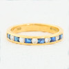 Vintage 18ct Gold Sapphire & Diamond Channel Set Eternity Ring Front View