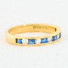 Vintage 18ct Gold Sapphire & Diamond Channel Set Eternity Ring Angled View