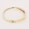 Vintage 9ct 2 Colour Gold Diamond Cross-Over Bangle Side View