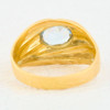 Second Hand 18ct Gold Blue Topaz Dress Ring Rear View