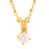 Second Hand 18ct Gold 0.25 Carat Diamond Pendant and Chain Front View