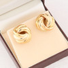 Second Hand 9ct 3 Colour Gold Large Knot Earrings in Box