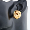 Second Hand 9ct 3 Colour Gold Large Knot Earrings on Ear