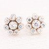 Second Hand 18ct White Gold Diamond Cluster Earrings Alt Front View