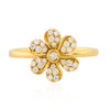 Second Hand 18ct Gold Diamond Flower Ring Main View