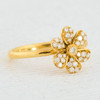 Second Hand 18ct Gold Diamond Flower Ring Angled View