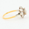 Antique 18ct Gold Diamond Cluster Ring Side View