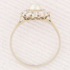 Vintage 18ct White Gold Pearl and Diamond Cluster Ring Top View