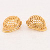 Vintage 9ct Gold Basket Clip On Earrings Front View