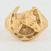 Vintage 9ct Gold Horse & Horseshoe Ring Front View