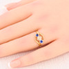 Art Deco 18ct Gold Sapphire & Diamond Dress Ring on Finger