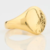 Second Hand 18ct Gold Oval Signet Ring Angled View