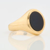 Vintage 9ct Gold Oval Onyx Signet Ring Angled View