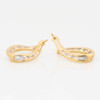 Second Hand 9ct Gold Diamond Curved Hoop Latch Back Earrings Alternative View