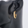 Second Hand 9ct 3 Colour Gold Twist Hoop Earrings on Ear