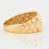 Second Hand 9ct Gold Elongated Diamond Signet Ring Side View