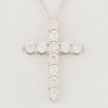9ct White Gold Diamond Cross Pendant and Chain – 0.50 carat - Front View