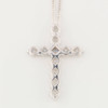 9ct Gold White Gold Diamond Cross Pendant and Chain – 1 carat - Rear View