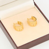 Second Hand 14ct Gold Greek Meander Hinged Half Hoop Earrings - In Box