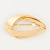 Vintage 1960s 9ct Gold Curved Pearl Brooch - Angled View