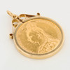 Vintage 9ct Gold Sovereign Pendant – 1888 - Front View, Angled